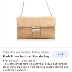 Prada Brown Pony Hair Shoulder Bag
